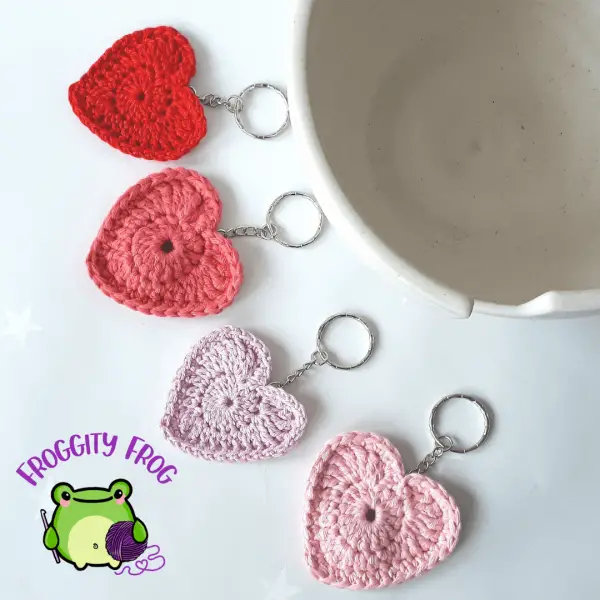 Crochet Heart Keyrings