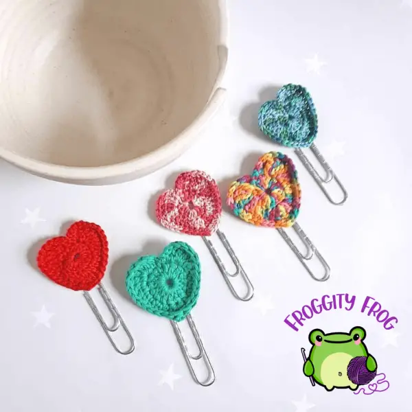 Crochet Heart Bookmarks