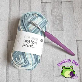 Rico Cotton Print - the yarn I used to make my potholder
