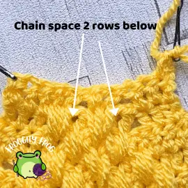 The chain space 2 rows below