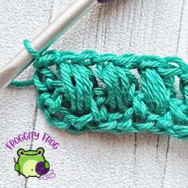 Row 2 of the Aligned Puff Stitch
