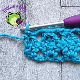 Finishing row 2 of the Modern Granny stitch