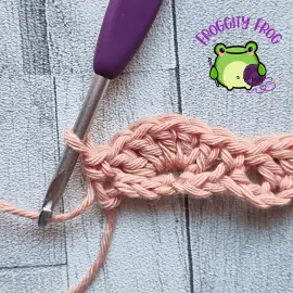 Ending row 1 of the Turtle stitch