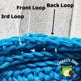 The 3 loops of a hdc stitch