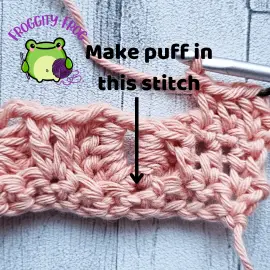 Where to make your puff for the Nest stitch