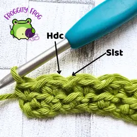 Position of stitches in row 2 for the Crunch stitch