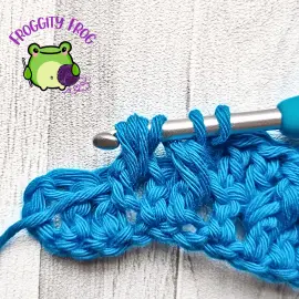 6 loops on your hook - Leaf Hopper stitch