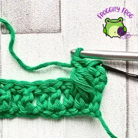 A finished front post puff  - Fondant stitch