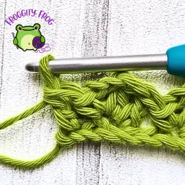 The Pistachio stitch - end of row 1