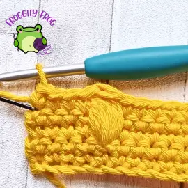 Row 5 of the Raised Pineapple stitch