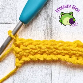 Row 3 of the Tunisian Tower stitch