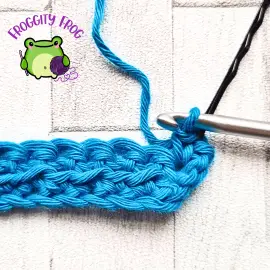 Start of row 3 of the Uneven Gravel stitch