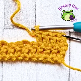 Starting row 2 of the V Puff stitch