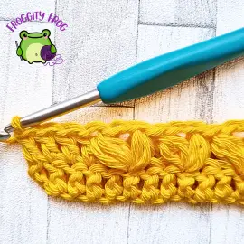 Row 2 of the V Puff stitch