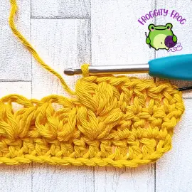 Start of row 3 of the V Puff stitch