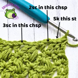 The V and Puff stitch border