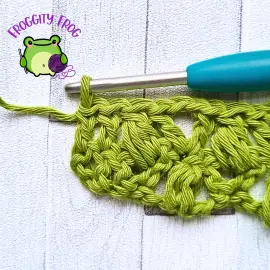 Row 2 of the V and Puff stitch