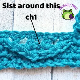 Where to slst in row 5 of the Wishbone stitch