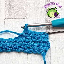 The start of row 4 of the Wishbone stitch