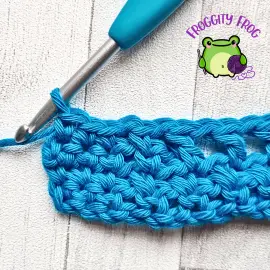End of row 4 of the Wishbone stitch