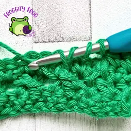 Making a front post treble in the Crossed Ripple stitch