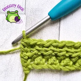 Row 3 of the Faux Mistake Rib stitch
