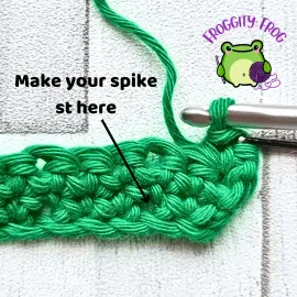 Where to make your first Spiked V stitch