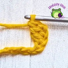 First Linked Treble stitch of the row