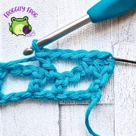 Start of row 2 of the Wagon Wheel stitch