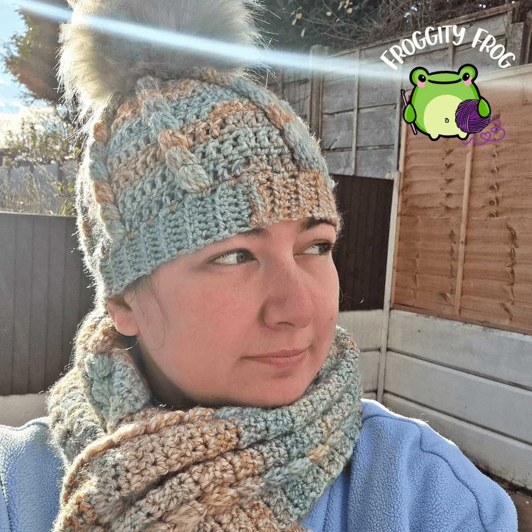 The Puffed Posts Winter Set worn by me