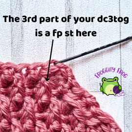 C2C Alpine - the 3rd part of the dc3tog is a fpdc