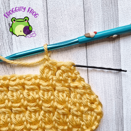 row 4 of the decrease C2C Cluster stitch