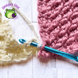 Joining the C2C stitch to the square