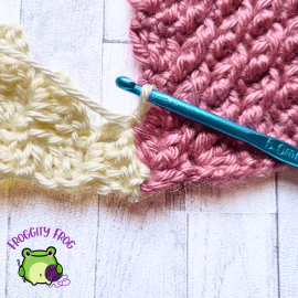 Joining the C2C stitch to the square