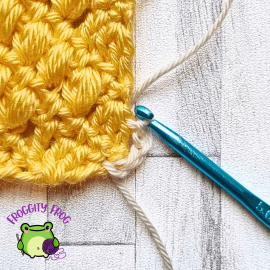 Join your yarn to the back of the C2C Cluster square